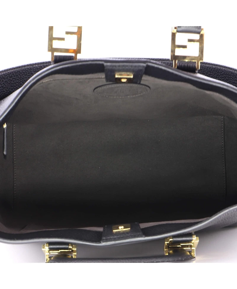 Pre-Owned Fendi Medium Selleria Ff Handle Tote Leather