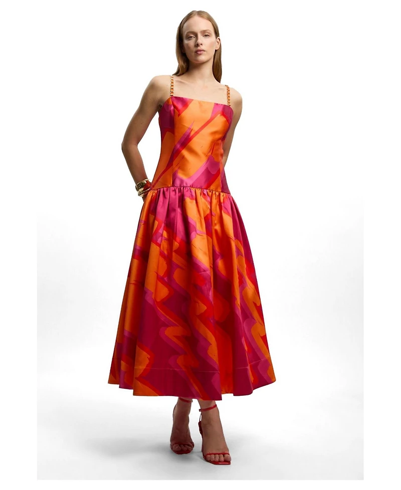 Karen Millen Women's Abstract Strappy Maxi Dress