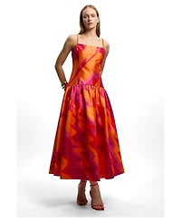 Karen Millen Women's Abstract Strappy Maxi Dress