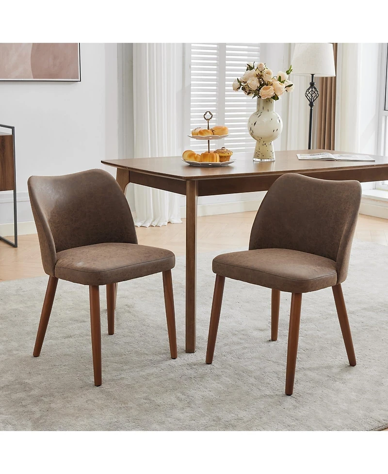 gaomon Set of 6 Leather Upholstered Dining Side Chairs