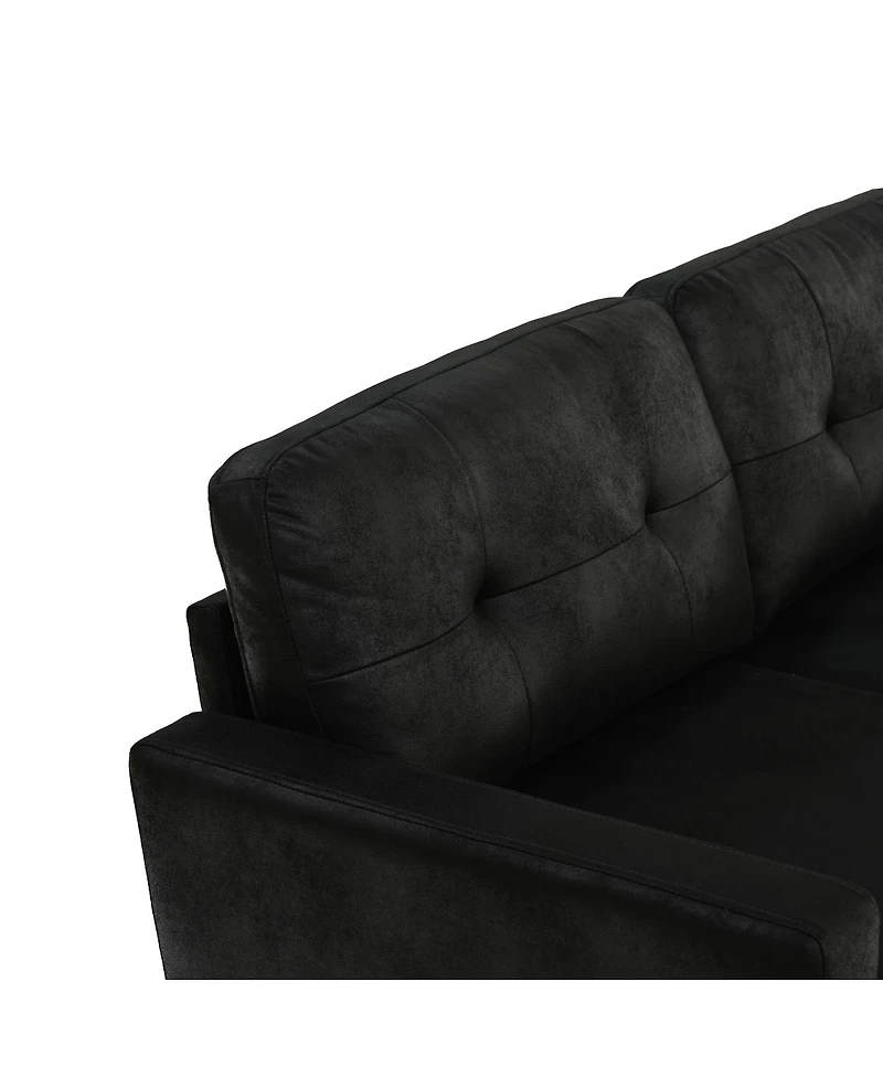 Streamdale Furniture 65-inch Modern Minimalist Two-Seater Sofa with Foil Fabric and Wood Legs