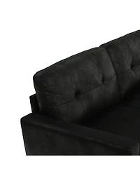 Streamdale Furniture 65-inch Modern Minimalist Two-Seater Sofa with Foil Fabric and Wood Legs