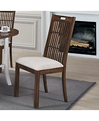 Streamdale Furniture Set of 2 Rustic Farmhouse Dining Chairs with Upholstered Seats