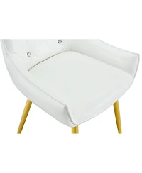 Streamdale Furniture Crocodile Pattern Pu Leather Accent Chairs with Golden Legs (Set of 2)