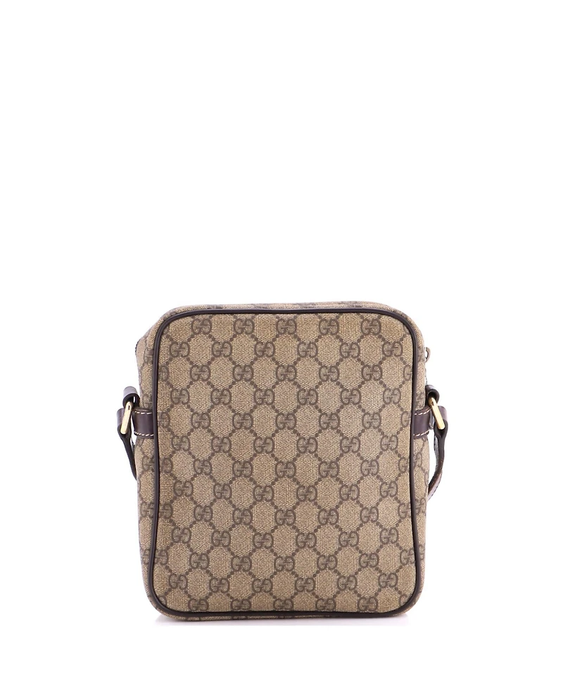 Pre-Owned Gucci Small Front Zip Messenger Gg Coated Canvas