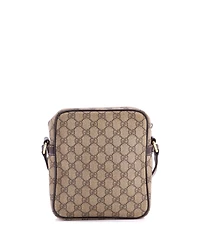 Pre-Owned Gucci Small Front Zip Messenger Gg Coated Canvas