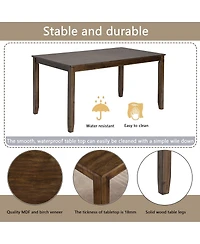 Streamdale Furniture 7-Piece Modern Rectangular Dining Set with 6 Upholstered Chairs