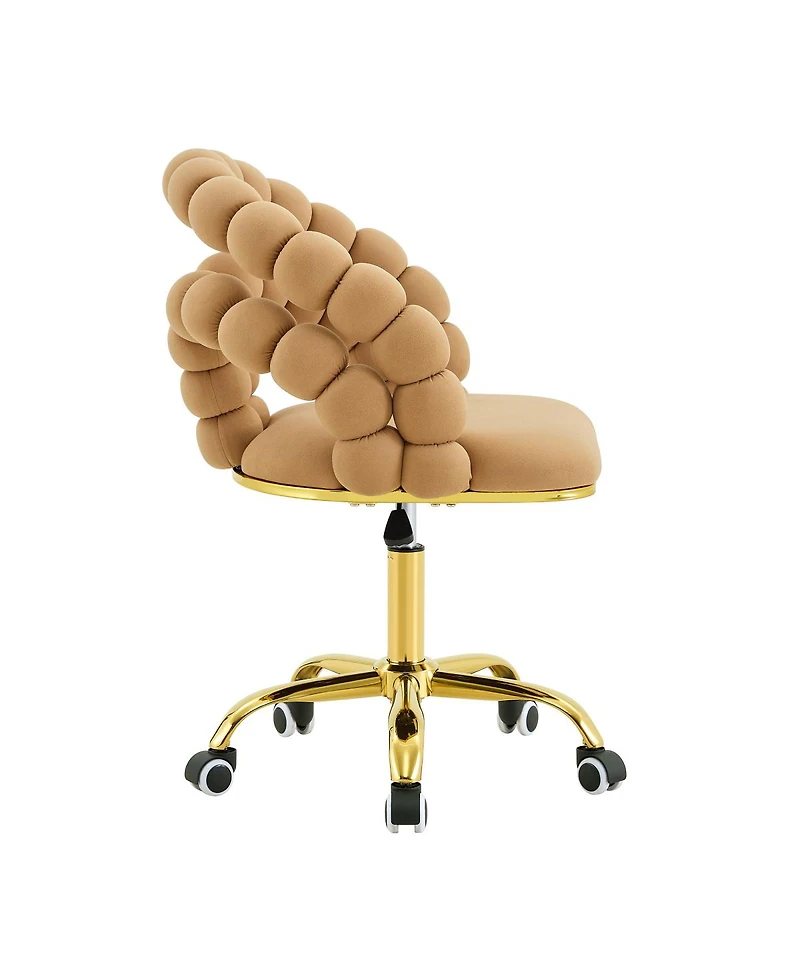 Streamdale Furniture Velvet Bubble Back Swivel Office Chair with Base