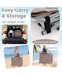 Sugift Portable Sunbathing Chair with Face Hole and 4-Position Backrest