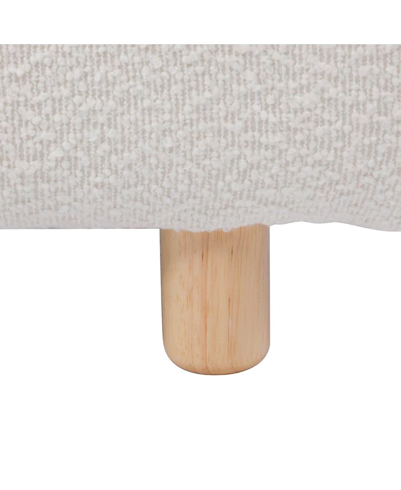 Streamdale Furniture California King Boucle Upholstered Bed with Curved Headboard