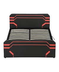 Streamdale Furniture Cyberpunk Hydraulic Storage Gaming Bed with Padded Headboard