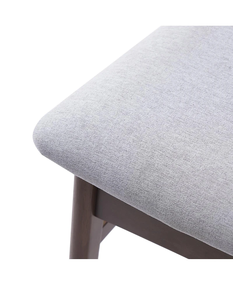 Streamdale Furniture 4-Piece Modern Scandinavian Dining Chairs Curved Wood and Fabric
