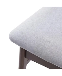 Streamdale Furniture 4-Piece Modern Scandinavian Dining Chairs Curved Wood and Fabric