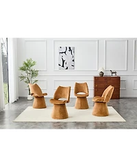Streamdale Furniture Modern Chenille Accent Chair with Hollow Back and Metal Base
