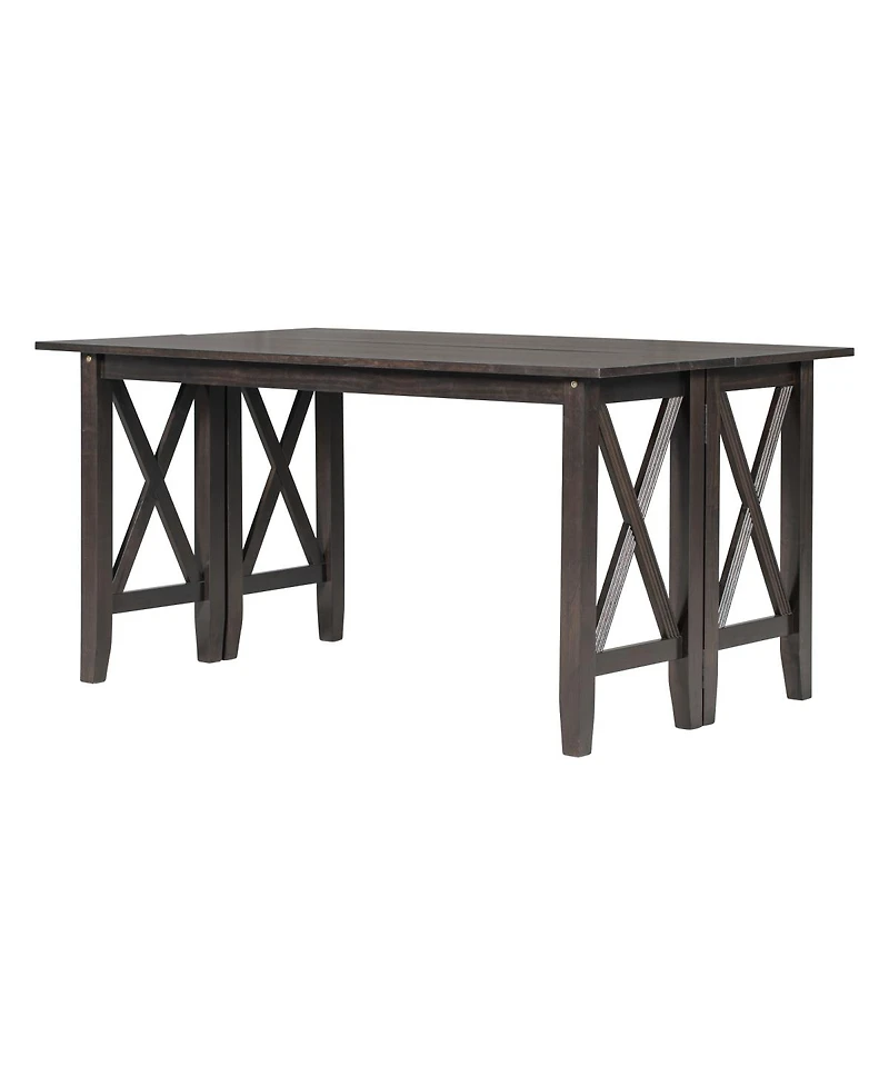 Streamdale Furniture 6-Piece Solid Wood Foldable Dining Set with Bench