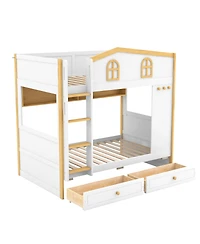 Streamdale Furniture Bunk Bed with Storage Shelves and Drawers