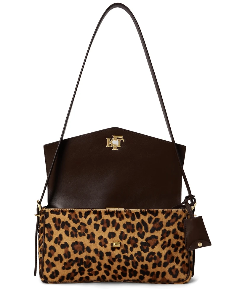 Lauren Ralph Lauren Leopard Print Small Farrah Shoulder Handbag