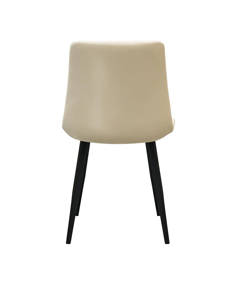 Streamdale Furniture Pu Leather Dining Chairs with Metal Legs Set of 2