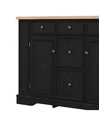 Streamdale Furniture 5-Drawer Sideboard Buffet Cabinet with Adjustable Shelves