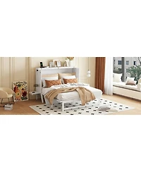 Streamdale Furniture Queen Size Murphy Bed with Usb Port and Removable Shelves