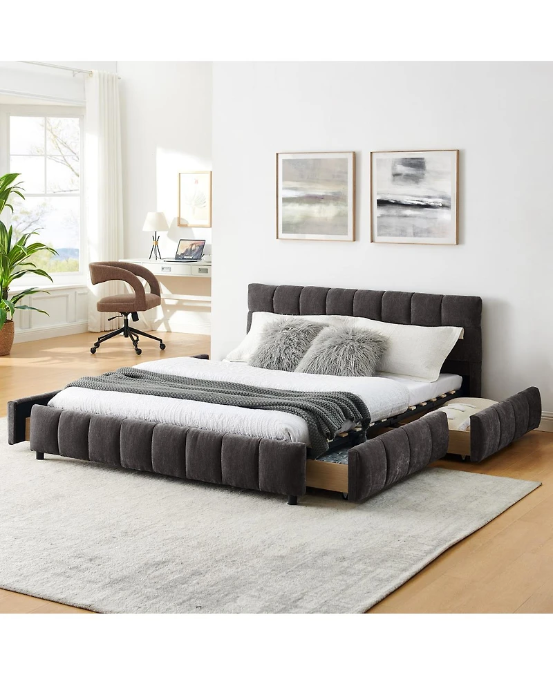 Streamdale Furniture Upholstered Storage Bed with Headboard
