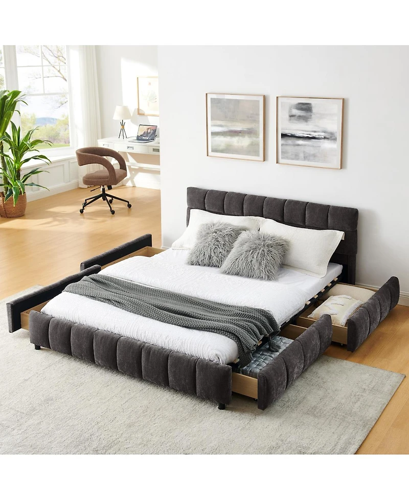 Streamdale Furniture Upholstered Storage Bed with Headboard
