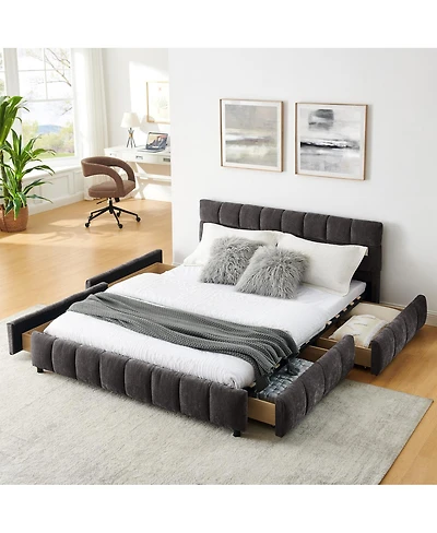 Streamdale Furniture Upholstered Storage Bed with Headboard