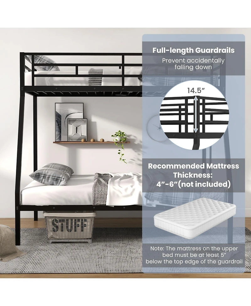 Gouun Space-saving Metal Slatted Bed Frame for Teens and Adults Noise-free No Box Spring Needed