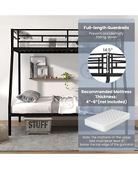 Gouun Space-saving Metal Slatted Bed Frame for Teens and Adults Noise-free No Box Spring Needed