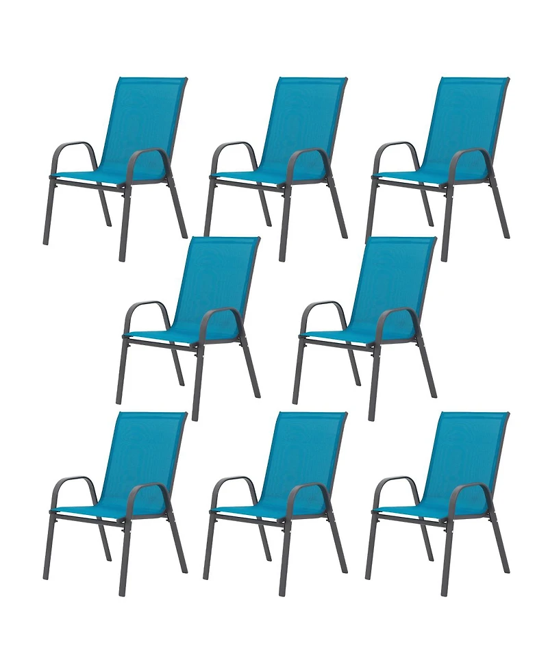Streamdale Furniture 8-Piece Breathable Textilene Outdoor Patio Chair Set
