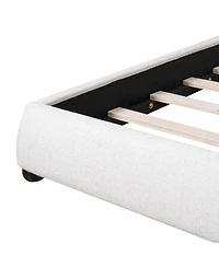 Streamdale Furniture California King Upholstered Platform Bed with Linen Pillow-Back Headboard