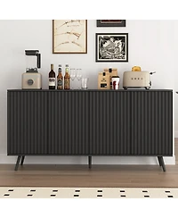 Streamdale Furniture 4-Door Wood Sideboard Buffet Cabinet with Adjustable Shelves