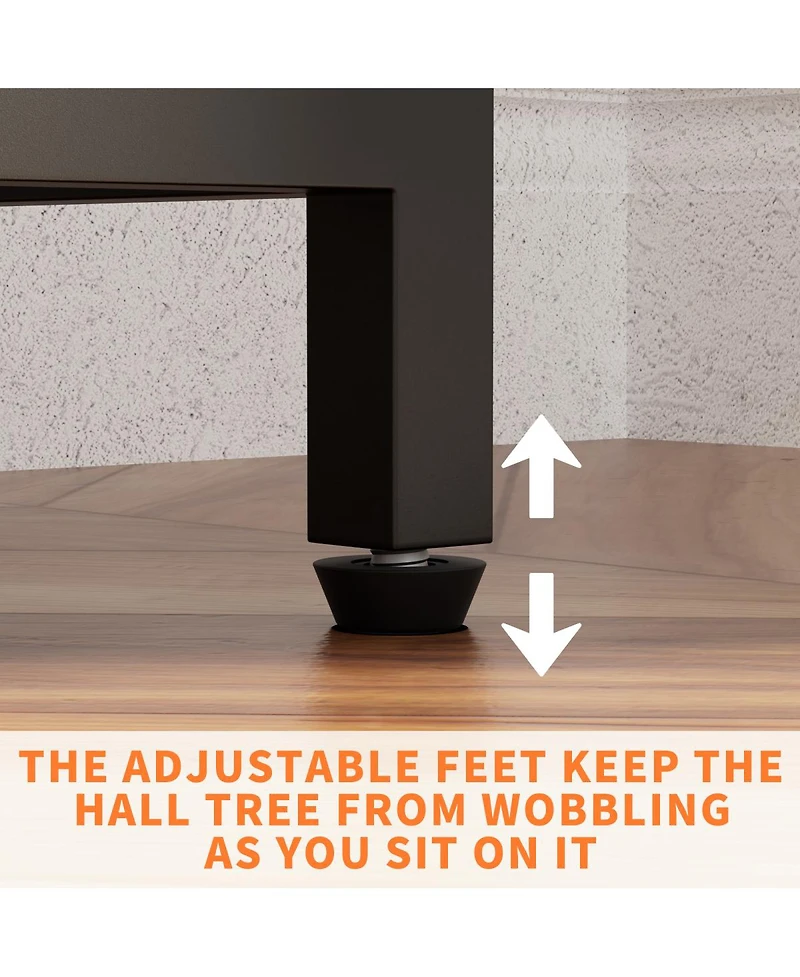 Streamdale Furniture 33.1'' 5-in-1 Hall Tree with Shoe Storage Bench and 23 Hooks