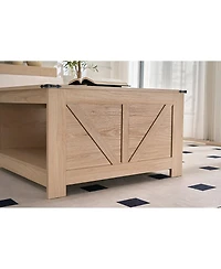 Streamdale Furniture Rustic Wood Farmhouse Coffee Table with Storage