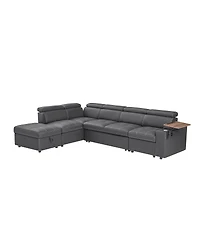 Streamdale Furniture Fabric Sectional Sofa with Storage Ottoman