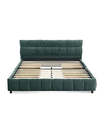 Streamdale Furniture Upholstered Chenille Bed Frame with Storage Drawer