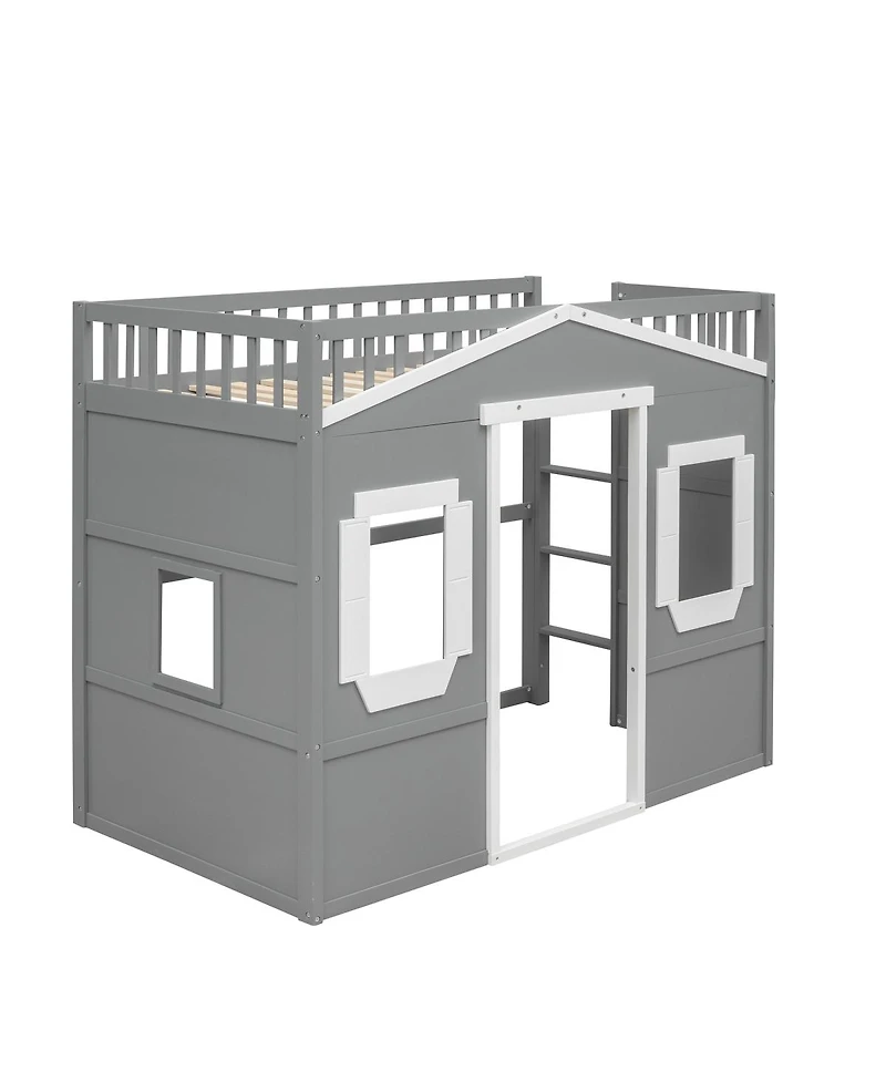 Streamdale Furniture Twin Size House Loft Bed With Ladder