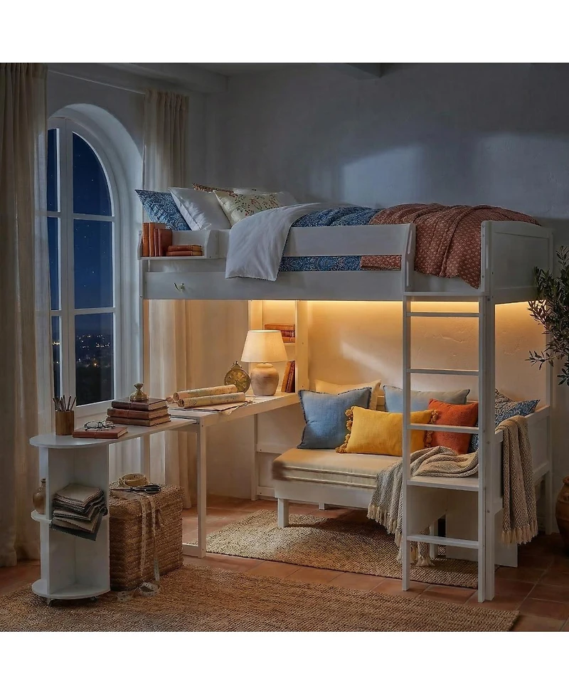 Streamdale Furniture Full Size Daybed with Trundle Three Storage Drawers and Solid Wood Frame