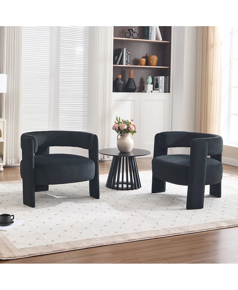 Streamdale Furniture Mid-Century Modern Velvet Accent Chair for Living Room and Bedroom