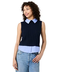 French Connection Women's Sleeveless Collared Keyhole Top