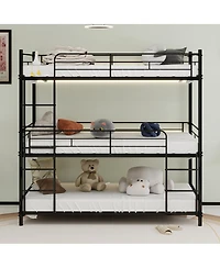 Streamdale Furniture Heavy-Duty Triple Bunk Bed with Ladder and Railing
