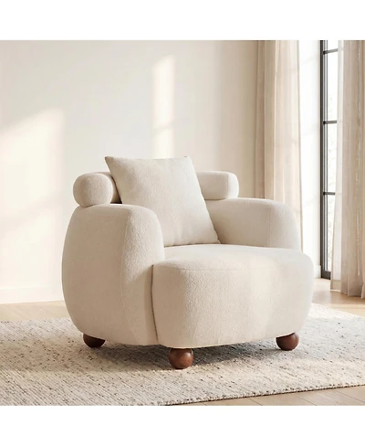 Streamdale Furniture Nordic Style 38'' Chenille Bucket Club Chair with Pillow