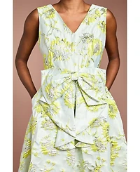 Coast Women's V-Neck Bow Jacquard Midi Dress