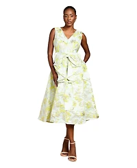 Coast Women's V-Neck Bow Jacquard Midi Dress