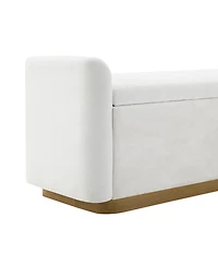 Streamdale Furniture 49'' Upholstered Storage Bench with Gold Metal Base