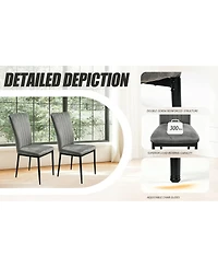 Streamdale Furniture Set of 4 Modern Velvet Dining Chairs with Metal Legs