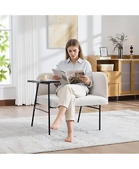 Streamdale Furniture Modern Upholstered Lounge Chair with Side Table and Pockets