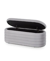 Streamdale Furniture Modern Oval Upholstered Storage Ottoman Bench