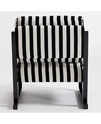 Streamdale Furniture Mid-Century Modern Striped Fabric Lounge Chair with Wooden Frame