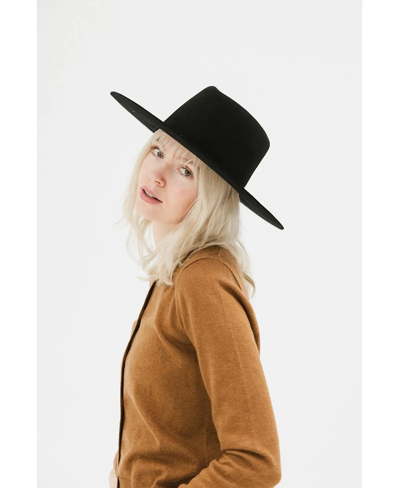Dakota Wide Brim Felt Hat with Triangle Crown for Stylish Protection